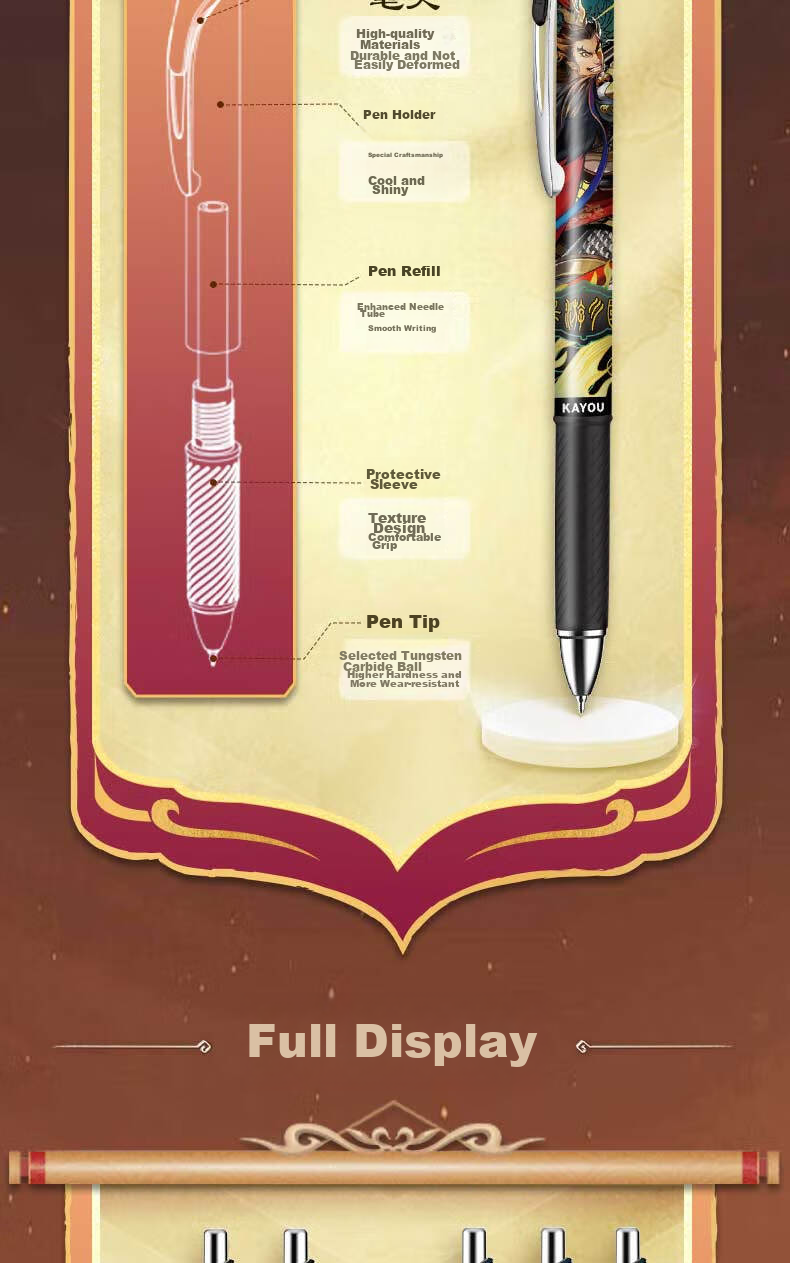 Kayou Three Kingdoms Neutral Pen, 1-Pack Blind Box Pen, Black Signature Pen, Authentic Learning Supplies, Student-Specific Black Pen, Stationery, Birthday Gift 11