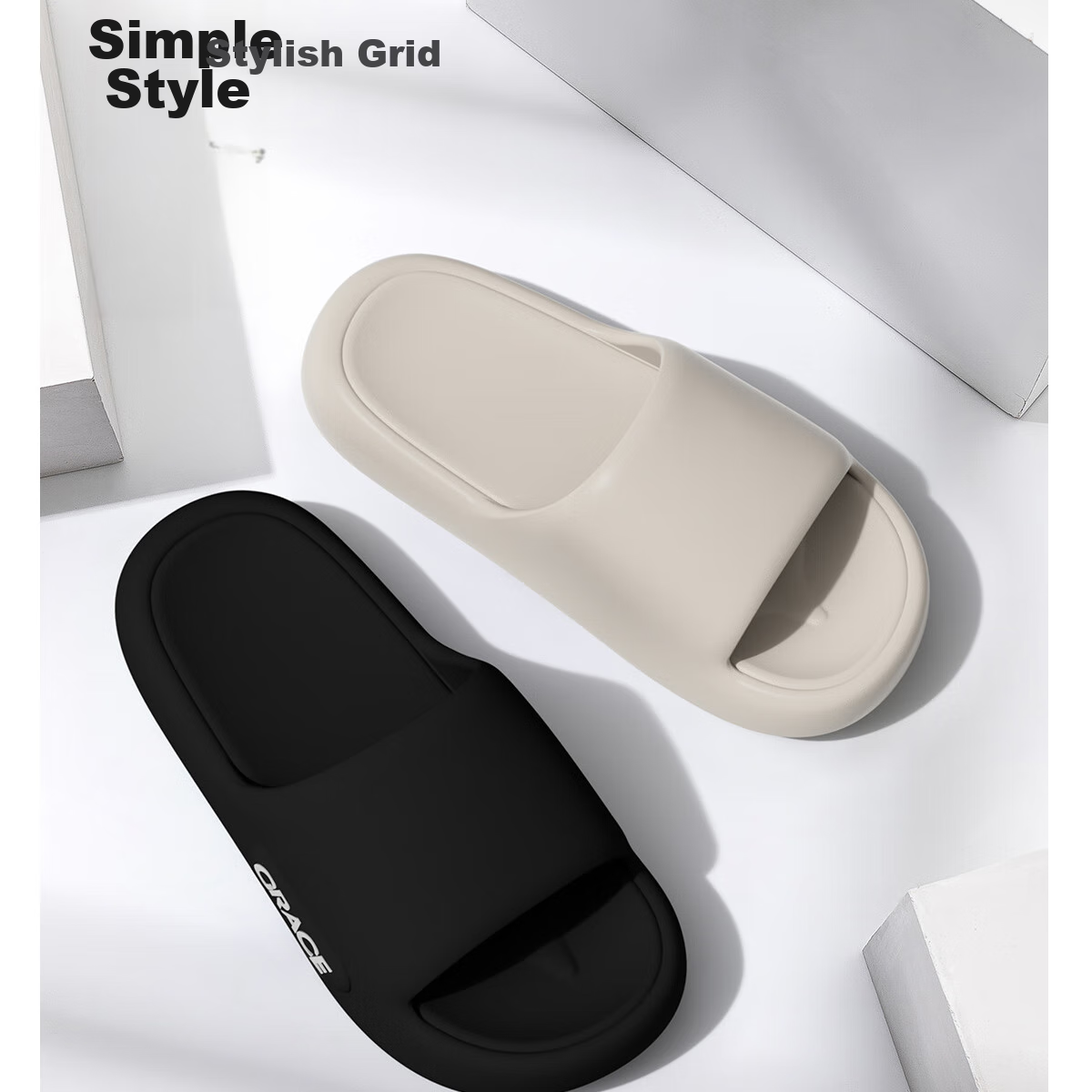 Grace Slippers for Men, Summer Home Use, Squishy EVA Thick-Soled Bathroom Shower Non-Slip Odor-Resistant Soft Elastic Sandals 18