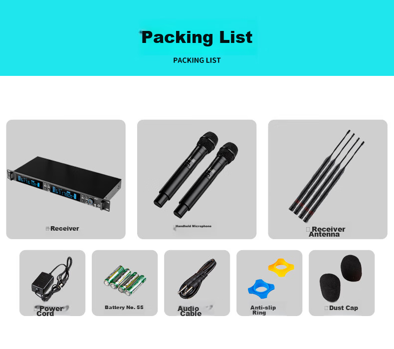 Weishu DC-10SH True Diversity Professional U-Segment Anti-Interference Wireless Handheld Microphone, One-To Microphone, 500-Meter Long-Range, for School Fields, Outdoor Performances, Weddings, And Hostings 15
