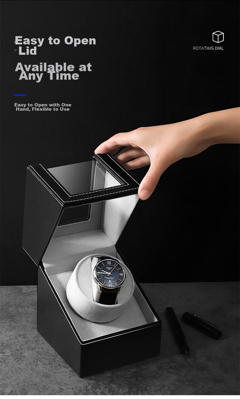 DUOJINJIANG Anti-Magnetic Silent Watch Winder, Dual Power (Plug-In And Battery), Imported Movement, Watch Storage Box, AI Smart Watch Care Device 17
