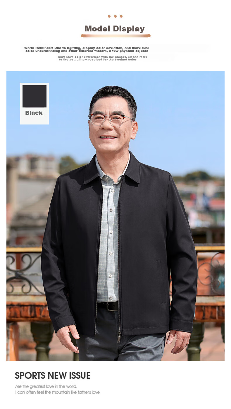 Baocaiyang Administrative Jacket for Men, Spring And Autumn Business Casual Lapel Loose Fit for Middle-Aged And Elderly Government Officials 11