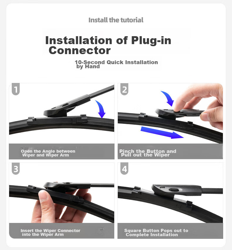 Deyun Boneless Car Wiper Blades, Quiet And Wear-Resistant Rubber Strips, for Great Wall Haval H6/21 to 25 Models, with Plug-In Interface 9