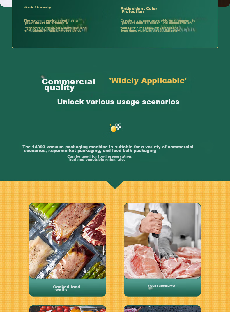 Deli Large Commercial High-Suction Vacuum Sealer, Food Packaging Machine, Automatic Vacuum Sealer, Dual-Use for Dry And Wet Foods, Home Use Vacuum Preservation And Sealing Machine 6