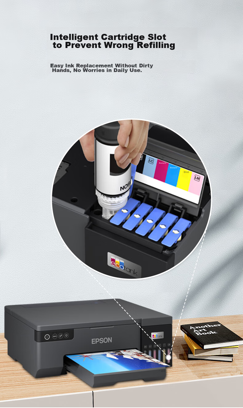 Epson L8058 A4 Ink Tank Color Inkjet Printer for Home Use, 6-Color Photo Original Continuous Ink Supply for Printing Studios, Supports WiFi Wireless 4