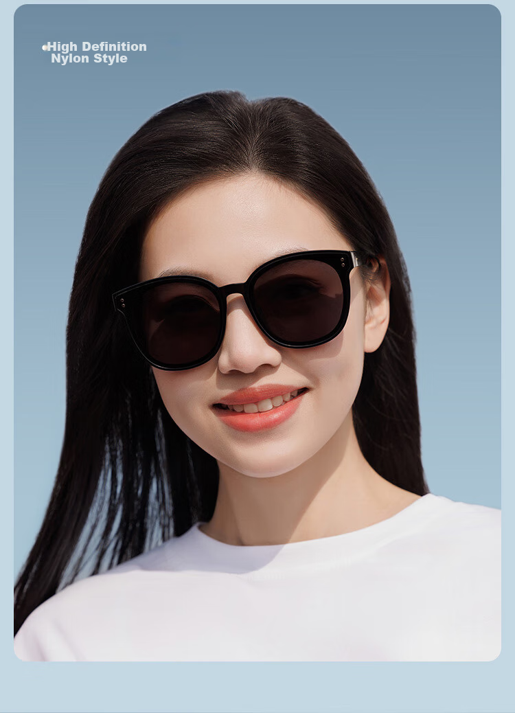 JD Original Classic Large Round Black Frame High-Definition Polarized Sunglasses for Men And Women, UV Protection Eyewear, Glossy Black 7