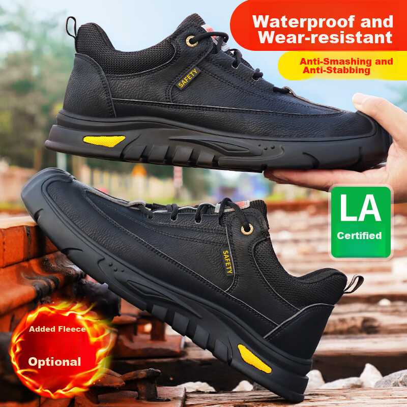 Jingtu Safety Shoes for Men, Self-Operated, Summer Breathable, Steel Toe Cap, Puncture-Resistant, Waterproof Work Boots 0253-J Size 43