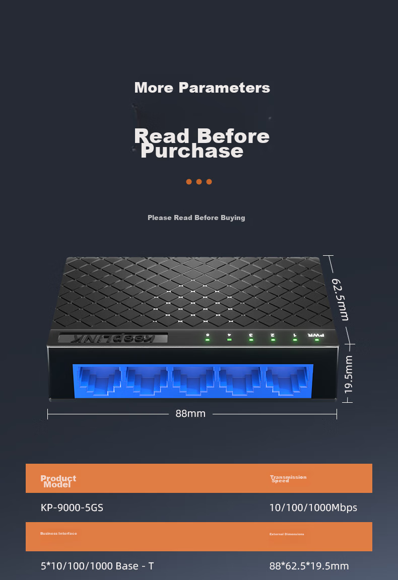 KeepLINK KP-9000 Gigabit 16-Port Switch, Plug-And Enterprise-Grade Network Switch, Monitoring Network Cable Splitter/distributor, Per Unit 7