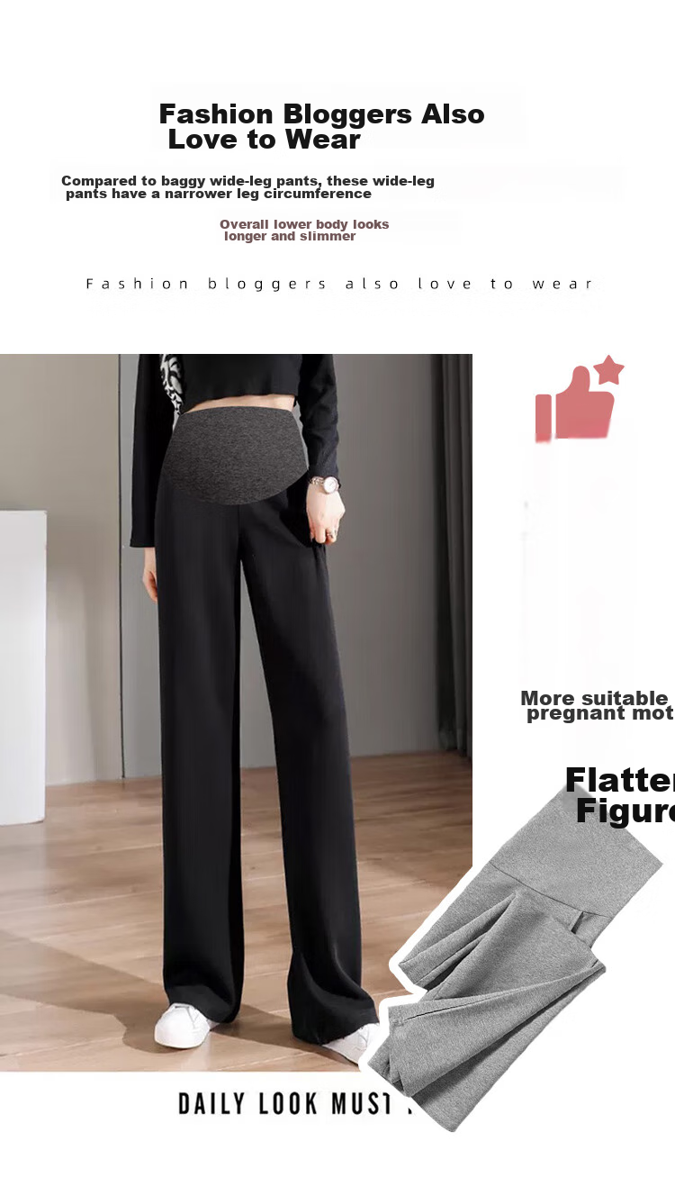 JOYNCLEON Maternity Pants, Summer Women's Wide-Leg Casual Trousers, Leggings, Thin Style, Plus Size, Black L, Jyk152328 5
