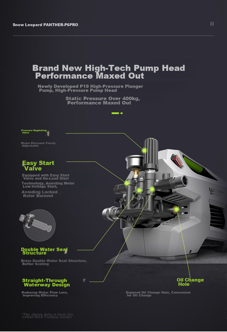 LUTIAN Household High-Pressure Car Washer, Water Gun, High-Power Induction Cleaning Machine, Water Pump, Powerful Cleaning Device, Snow Leopard P6PRO 11