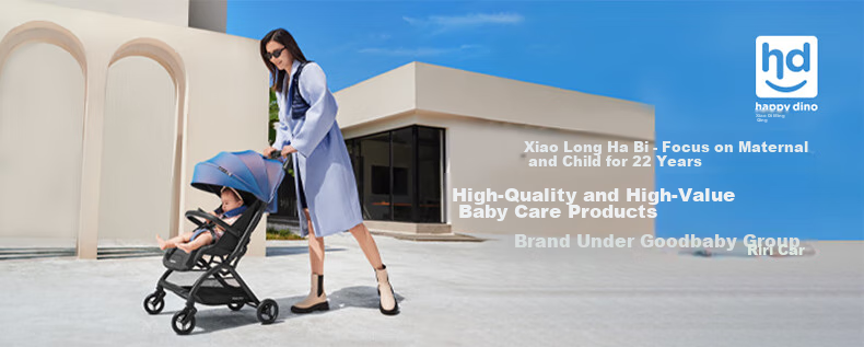 Happy Dino Stroller, Lightweight Foldable Portable Umbrella Stroller for Babies And Toddlers, Baby Walking Aid, Hand-Pushed Cart, Blue, LD099-C 1