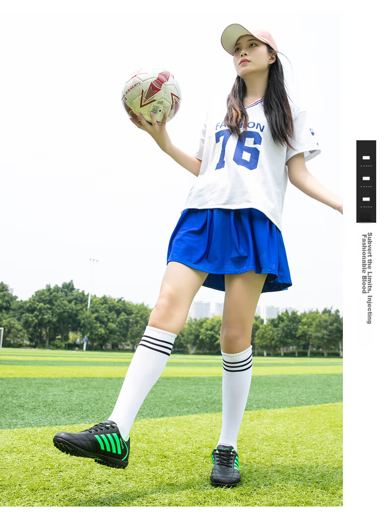 Shuangxingbate Soccer Shoes with TF Turf Studs, Short Studs for Men, Women, Adults, Teenagers, Students, Leather Upper, Football Training And Match Shoes for Artificial Turf 17