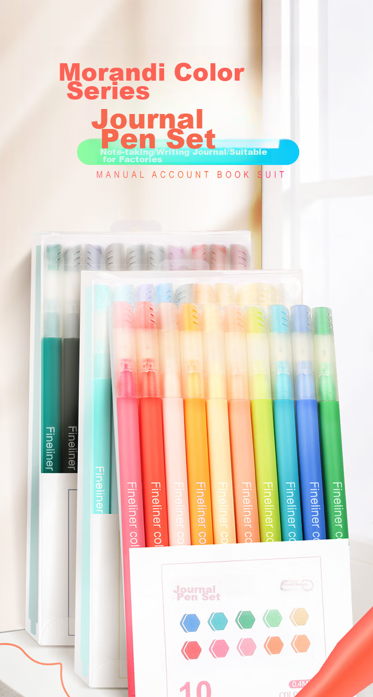 MINGMA 10-Pack Colorful Gel Pens, 10 Colors Quick-Drying Journaling Pens Stationery Set 0.4mm Student Note-Taking Pens Cute Multi-Color Markers Vintage Color Scheme 1