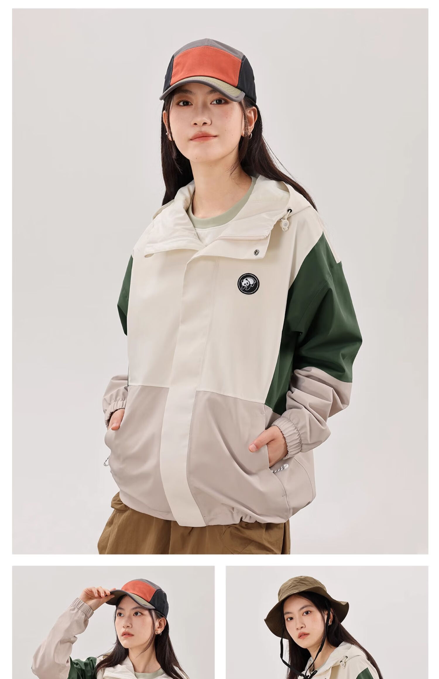 CAMEL Panda Series Triple-Protection Windbreaker Hard Shell Jacket Outdoor Mountaineering Coat AA12235456 54