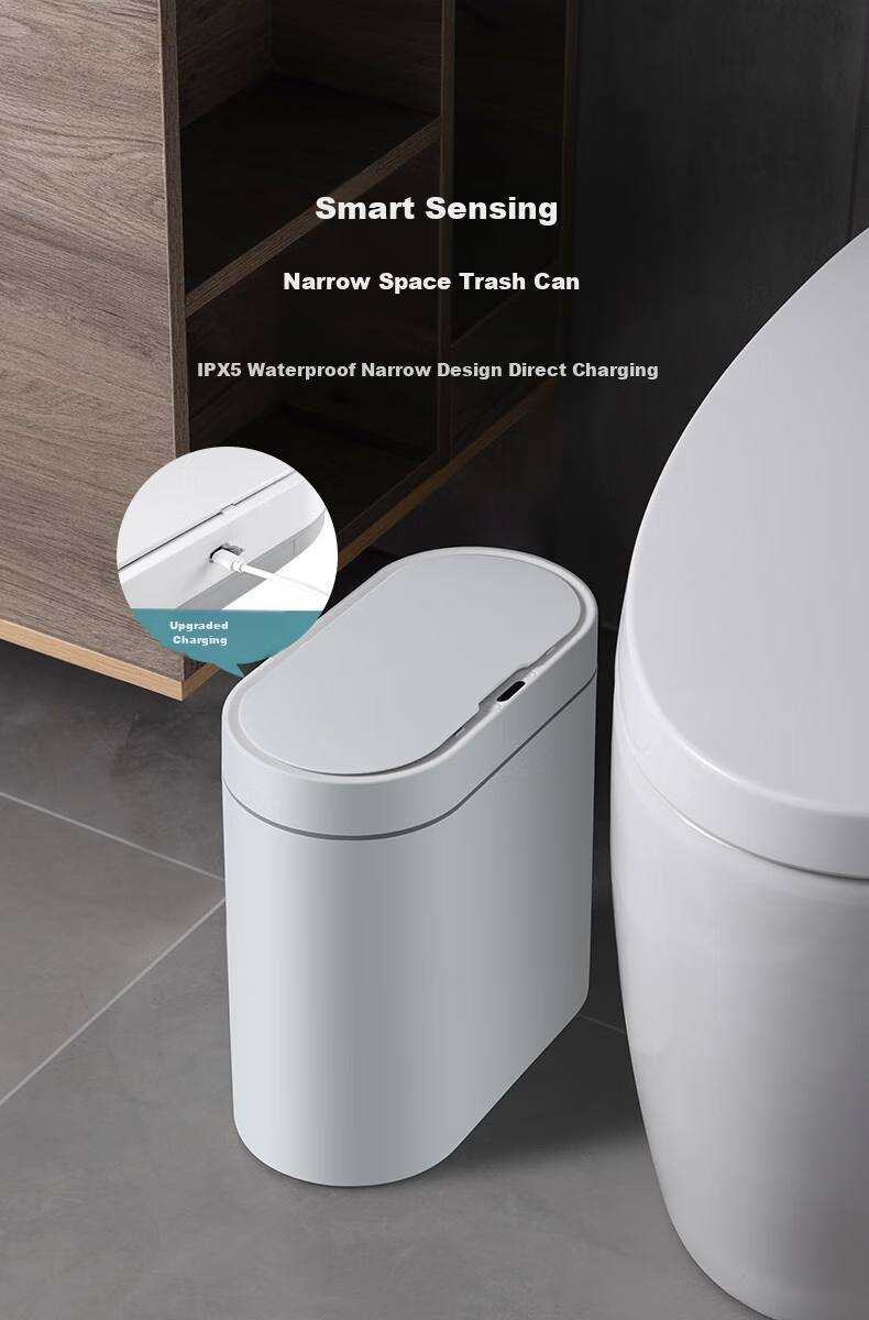 JD Original Smart Sensor Trash Can, Household Bathroom Toilet Narrow Gap Kitchen Garbage Bin with Lid 2