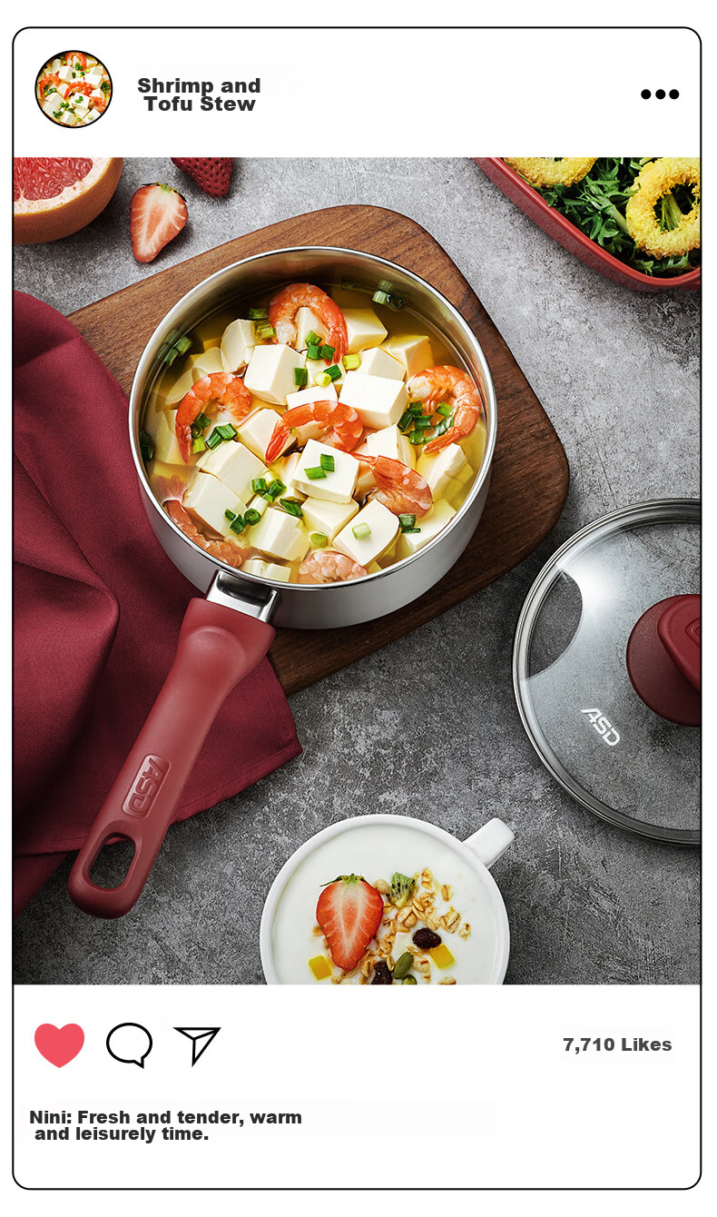 ASD Milk Pot, 316L Stainless Steel, 18CM Thickened Baby Food Pot, Compatible with Gas And Induction Stoves, NS18B5WG 14