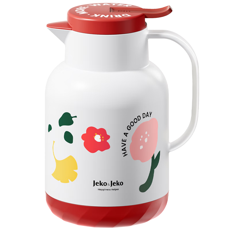 JEKO&JEKO Insulated Thermos for Home Use, Hot Water Bottle, Dormitory Student Water Bottle, Peiliken, 1.3L Huajian Diwu