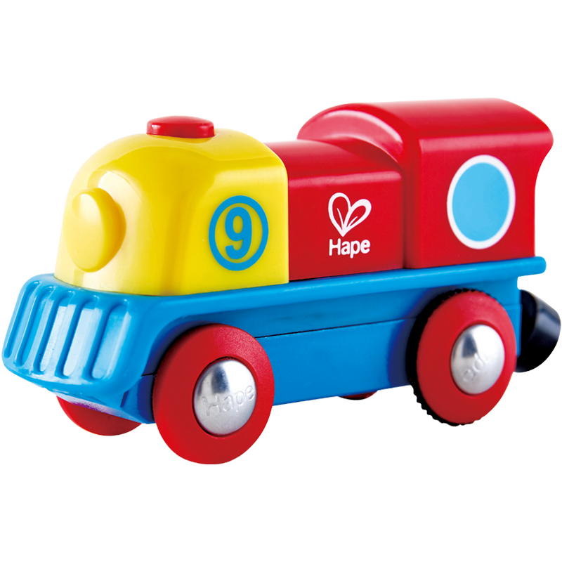 Hape (Germany) Rainbow Electric Train Engine Powerful Motor Compatible Tracks Baby Early Education Educational Toy E3820