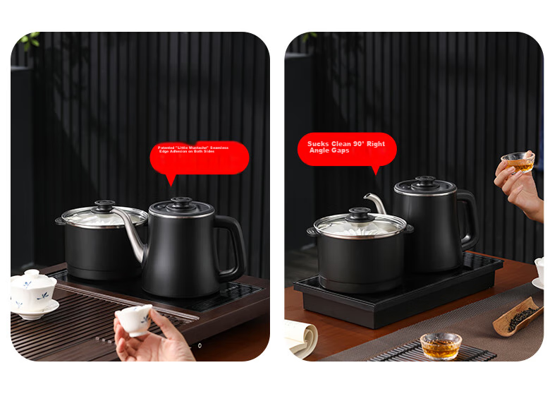 FUNORK Fully Automatic Electric Kettle with Water Inlet, Tea Table Kettle, Built-In Tea Table And Coffee Table Integrated Electric Teapot, Tea Brewing Set, Z08 Steaming Tea Model 13