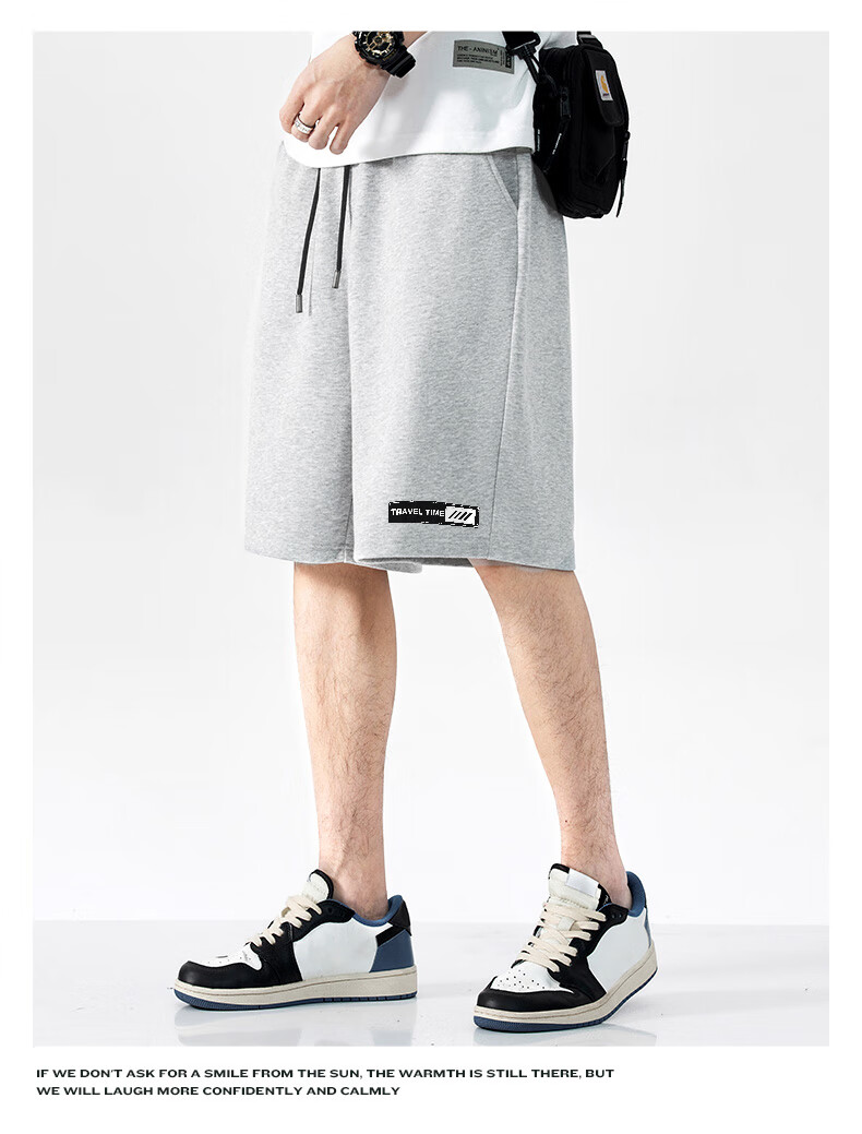 Baleno Pure Cotton Shorts for Men, Summer Trendy Loose-Fit Large Size Fashionable Beach Pants, Youth Sports Versatile Breathable Trousers 7