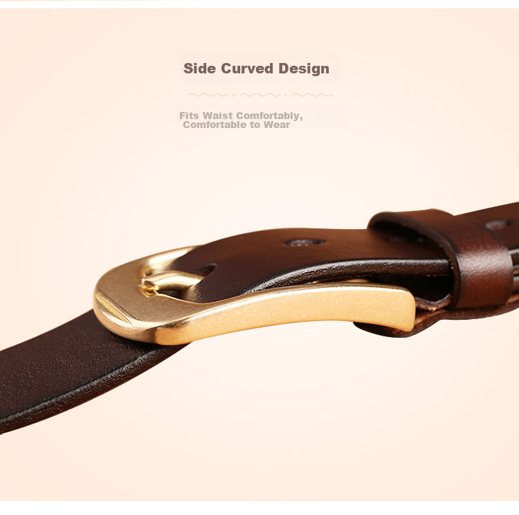Cattlesboss Leather Belt for Men, Cowhide Waistband with Pin Buckle, Top-Grain Leather with Copper Buckle, Handwoven 1977, Dark Brown, 110cm 6