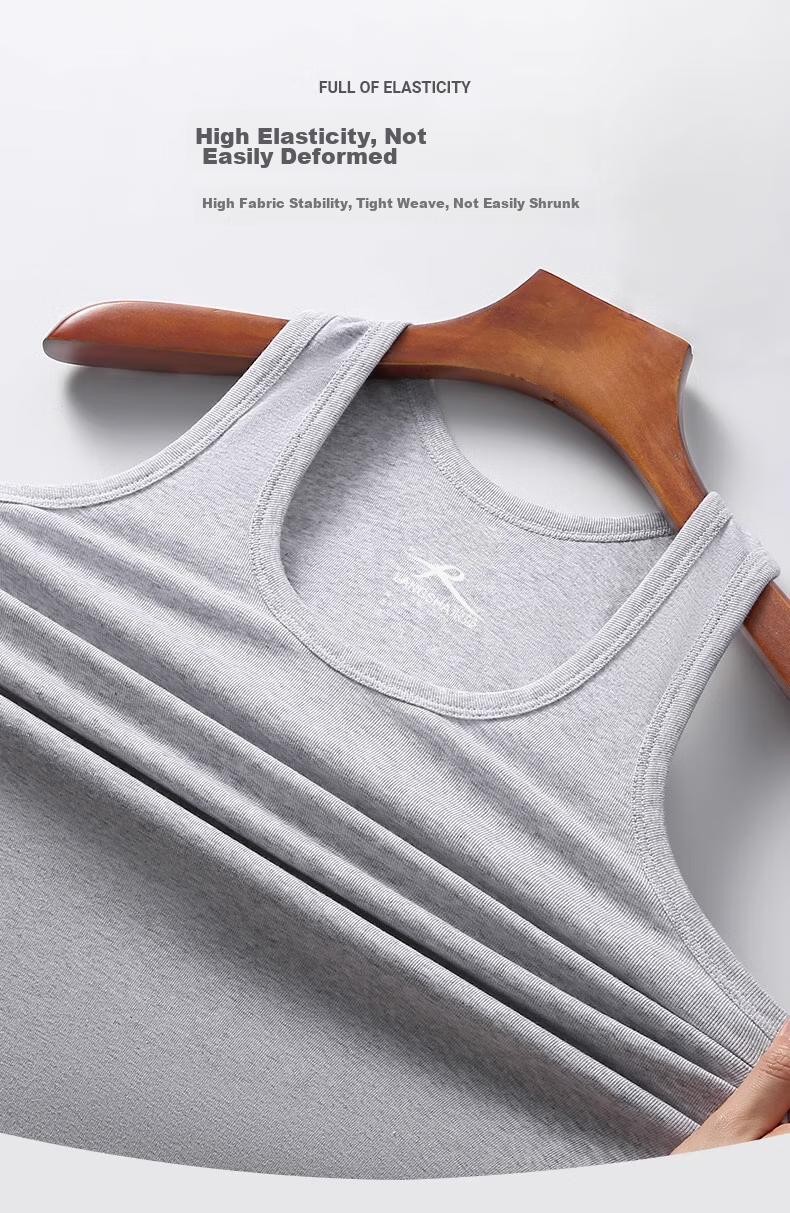 LangSha Pure Cotton Tank Top for Men, Summer Lightweight Sleeveless Casual Sports Sweat-Wicking Breathable Undershirt 18