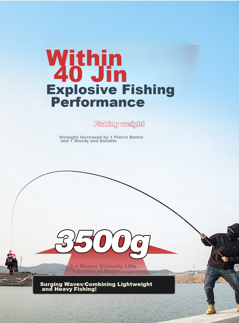 Shensha Jinglang 5.4m Fishing Rod, Ultra-Light And Ultra-Hard, 19 Sections, Carp And Bighead Carp Rod, Platform Fishing Rod, Big Fish Rod, Carbon Fiber Hand Rod, Fishing Pole 5