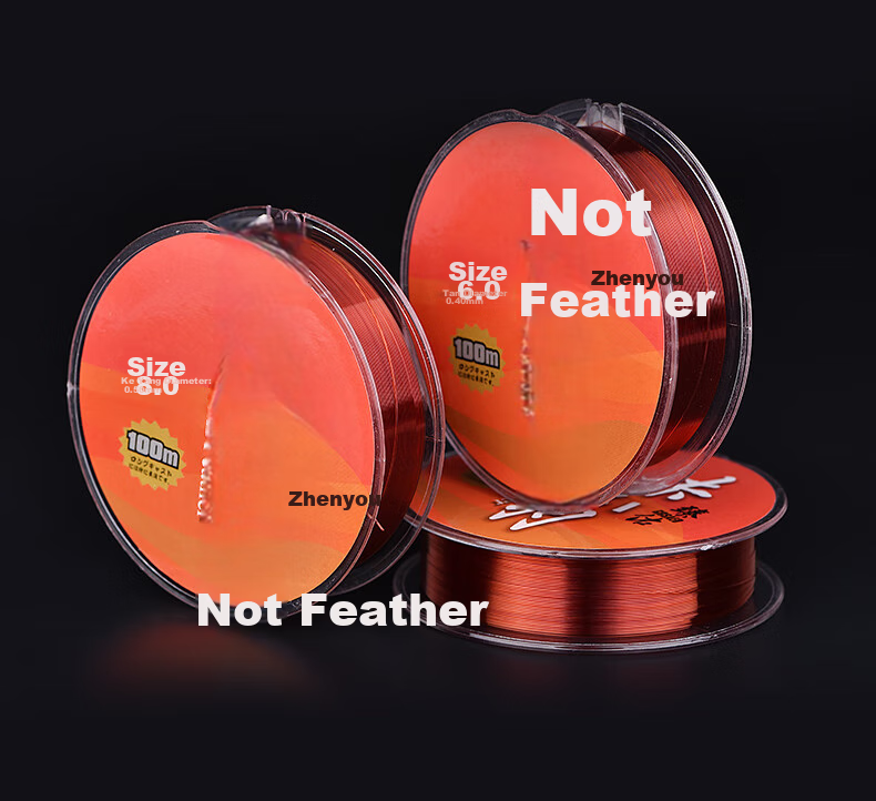 Grsaed Red Feather No. 2 Fishing Line, Main Line, Subline, Angling Supplies, Platform Fishing, Competitive, 100-Meter Nylon Line, Fishing 12
