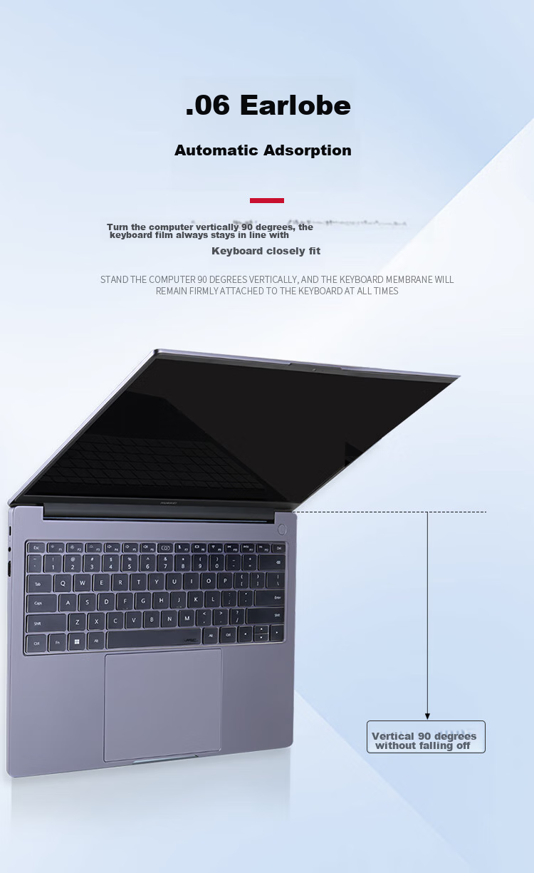 JPLAYER Keyboard Protector for Huawei MateBook 14/D15 2023/22 Models And Matebook 16 21 Models, Laptop Protective Film, High Transparency Ultra-Thin Invisible Sticker 7