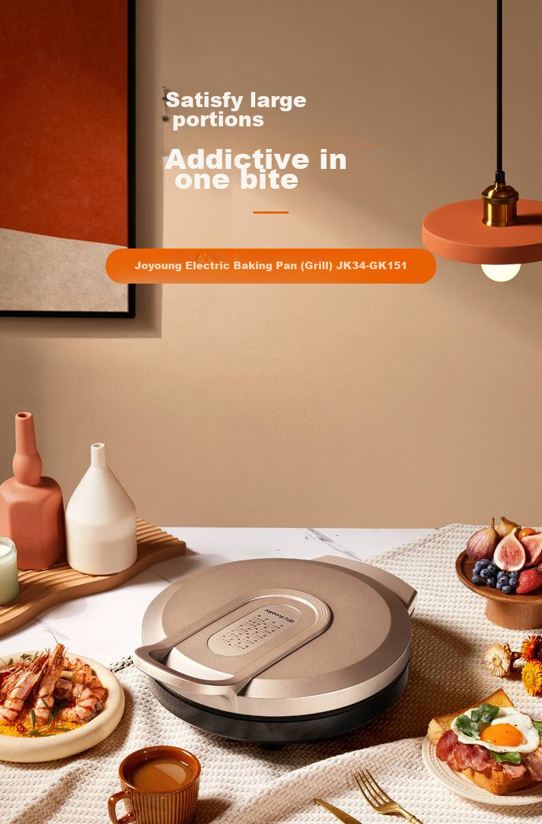 Joyoung ZMD Safe Series Electric Griddle 25mm Deep Grill 1500W High Power 30cm Large Baking Pan Double-Sided Heating Multifunctional Grill JK30-GK658 1