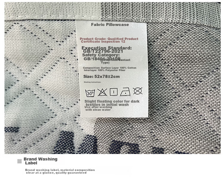 AVIVI Class A Pure Cotton Pillowcase Pair 100% Cotton Gauze Pillow Towel Anti-Oil Pillow Cover 52*75cm Smiley Face Gray 6
