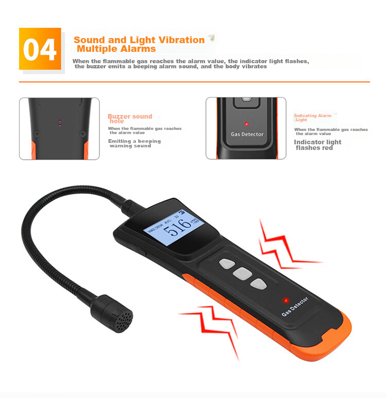 EDKORS Combustible Gas Detector Leak Tester Gas Alarm Natural Gas Pipeline Leak Detector Methane Detector 7