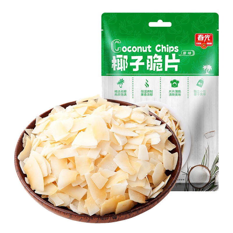 春光食品 海南特产 椰子脆片60g 椰子肉水果干 办公室休闲零食