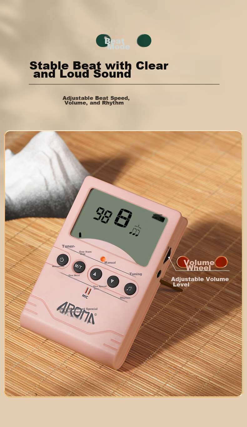 AROMA Guzheng Tuner, Specialized for Guzheng, Electronic Metronome, Three-In AMT-200G [White] 5