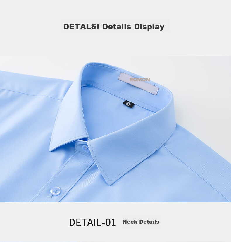 ROMON [Wrinkle-Resistant Modal] Wrinkle-Free Short-Sleeve Shirt Men's Top Casual Business Professional Formal White Dress Shirt Jacket 16