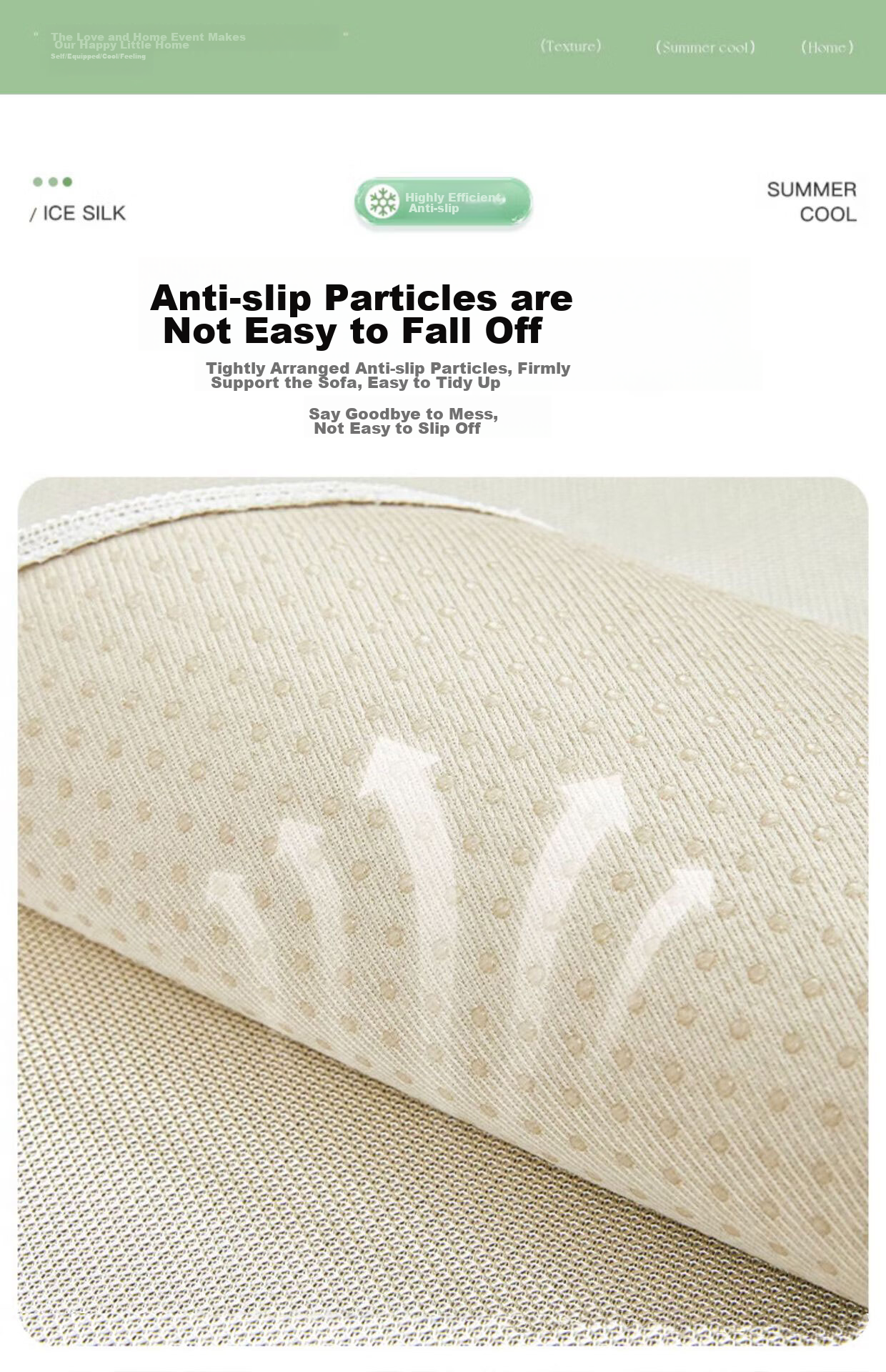 Jingxun Ice Silk Cooling Sofa Cushion, Summer Cooling Mat, Non-Slip Seat Pad, Sofa Cover, Throw Blanket, 90*240cm 10