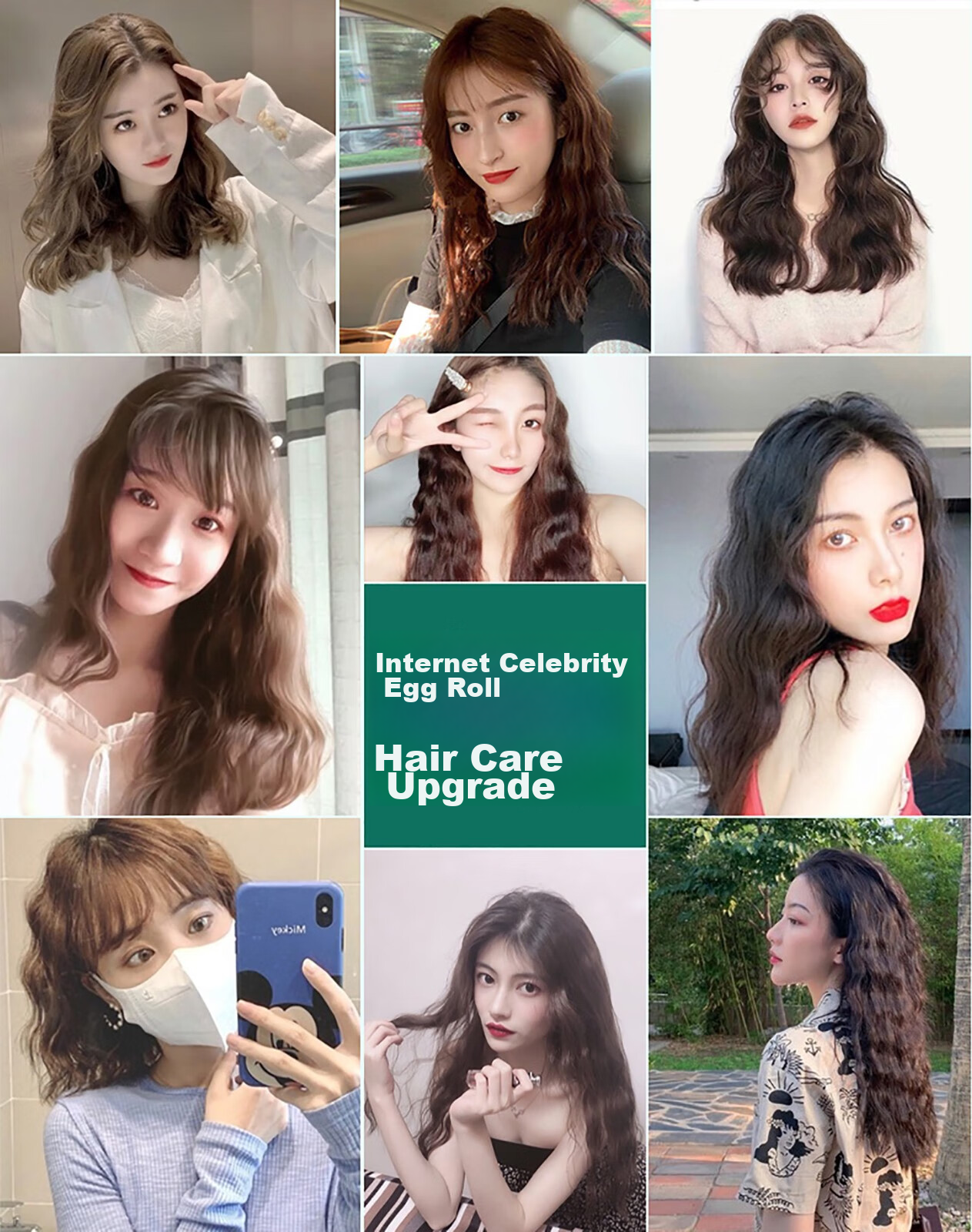 AUX Egg Roll Curling Iron, 25MM Korean Water Wave Pattern, Fluffy Hair, Anti-Frizz Negative Curler, Egg Roll Curler for Women, Gift for Girlfriend 3