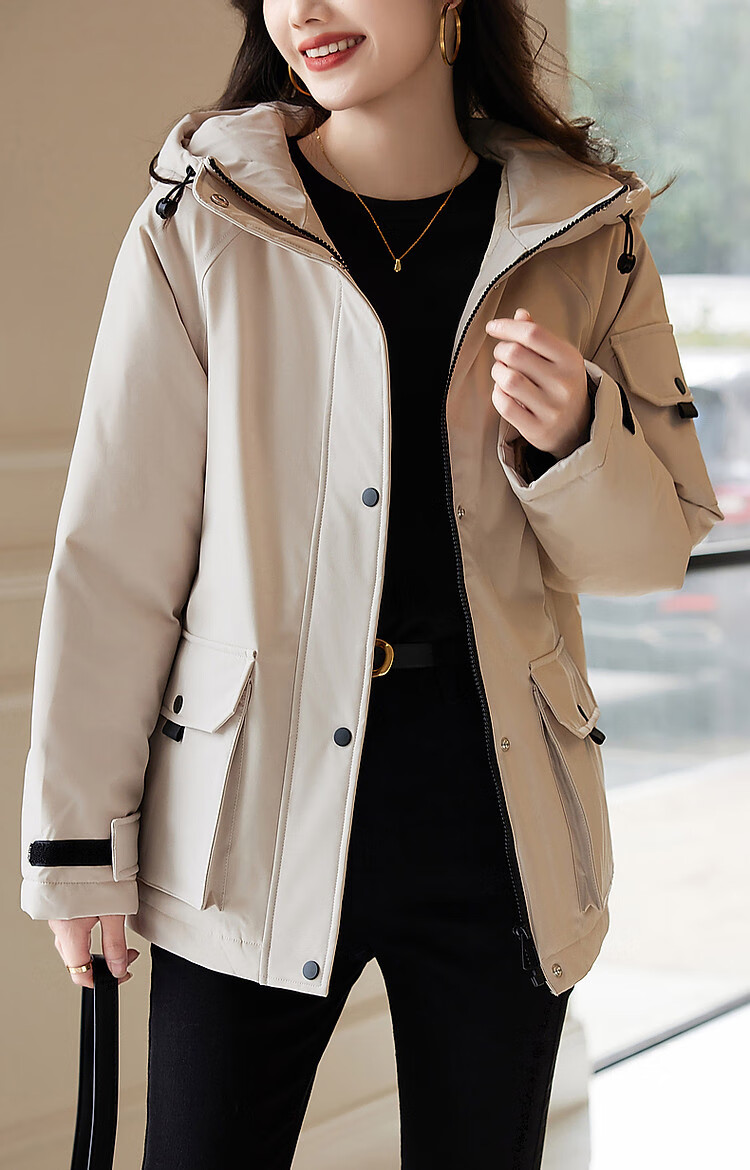 Dme [Sanfang Black Technology] Winter Warmth 90% Duck Down Hooded Adjustable Cuff Velcro Down Jacket Coat 11