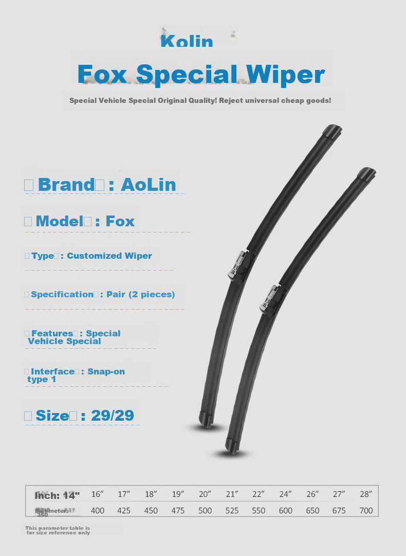 Aolin Windshield Wiper for Ford New Focus [2012-2018 Models], Frameless Wiper Blade, Original Factory Size, A-Grade Rubber Strip 1