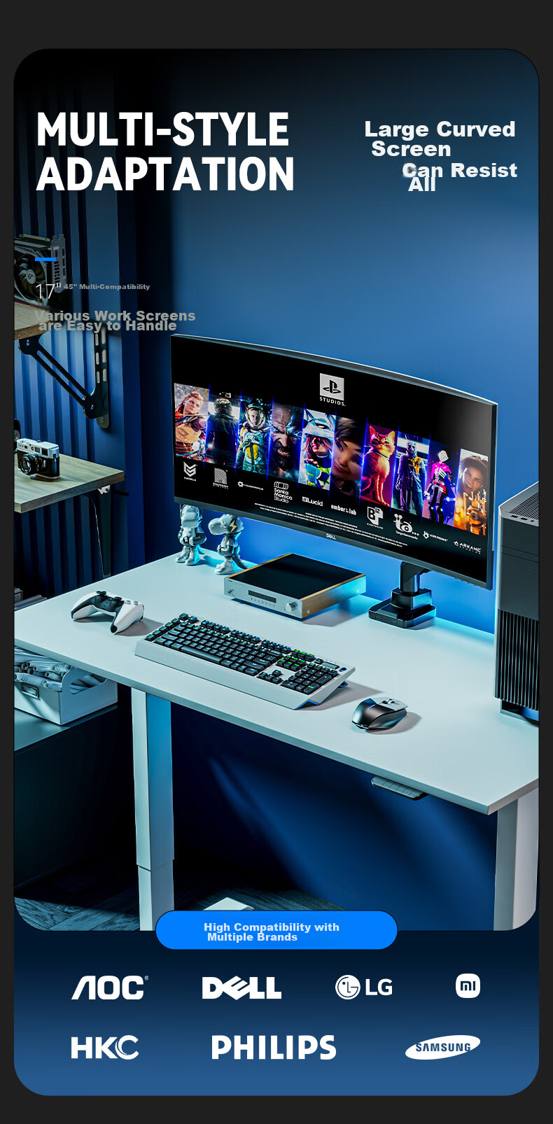 Songneng Monitor Stand, Computer Stand, Display Screen Stand, Monitor Riser, Mechanical Arm, Monitor Stand Arm, VESA Bracket with 20KG Load Capacity, T10-1W 7