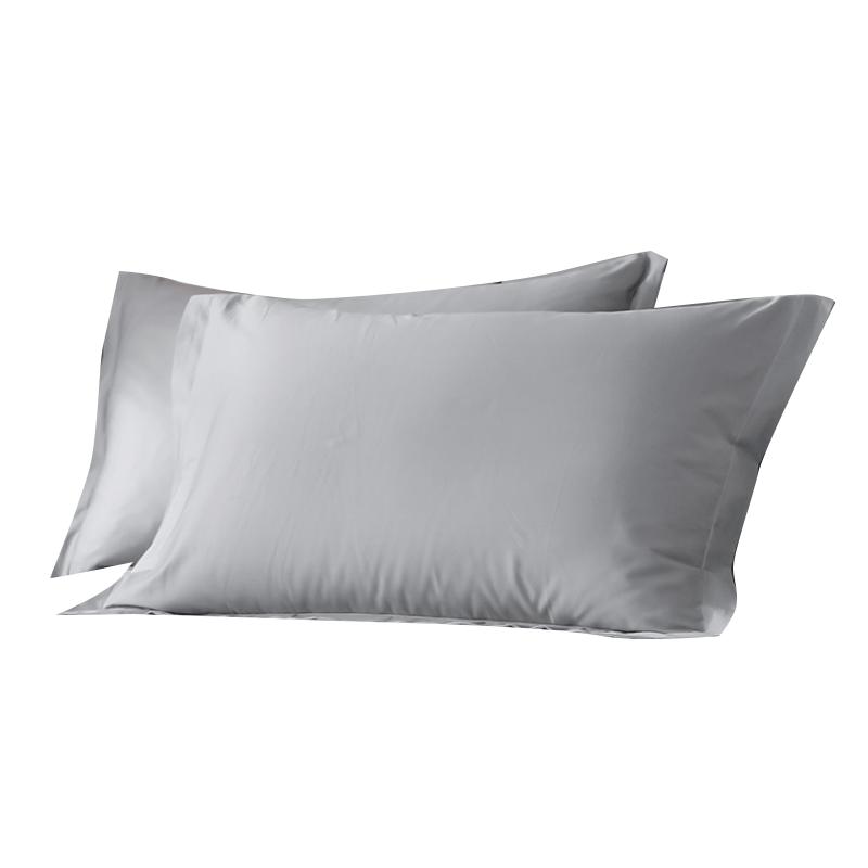 Grace 7A Antibacterial Pillowcase, 100% Pure Cotton Solid Color Pillow Cover, Jazz Gray, Set of Two, 48*74cm