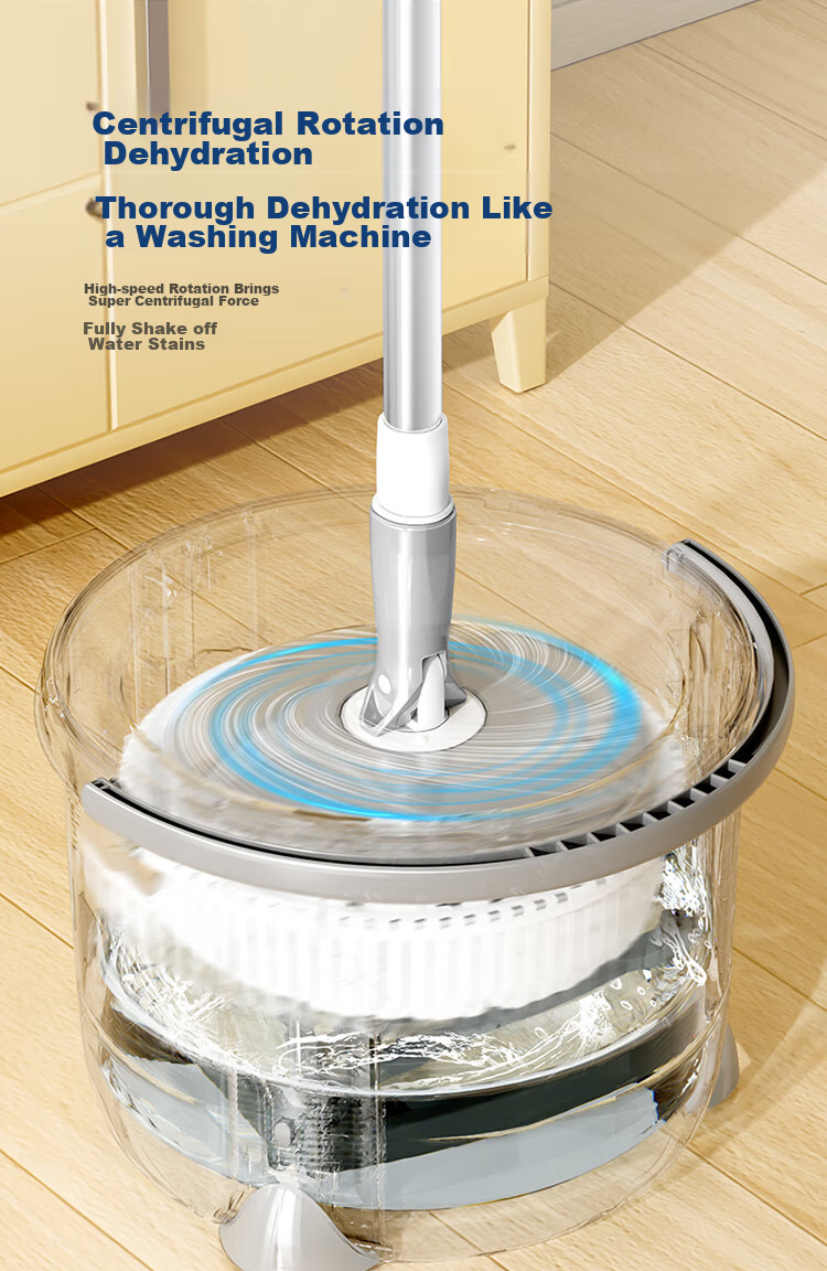 BAOJIAJIE [Yang Mi's Choice] Rotating Mop, 2 Cloths Included, Single Bucket with Dual Drives, No-Hand Wet And Dry Use 6