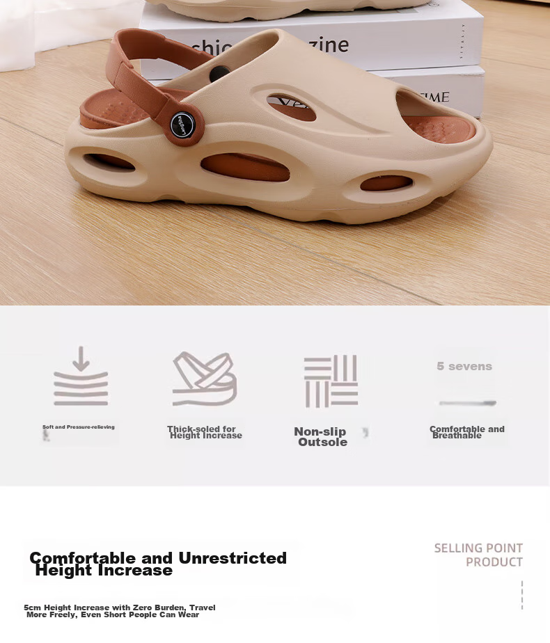 LangSha Men's Perforated Sandals, Outdoor Driving Sandals, Thick-Soled Non-Slip Slippers with Comfortable Feel for Beach Wear 17
