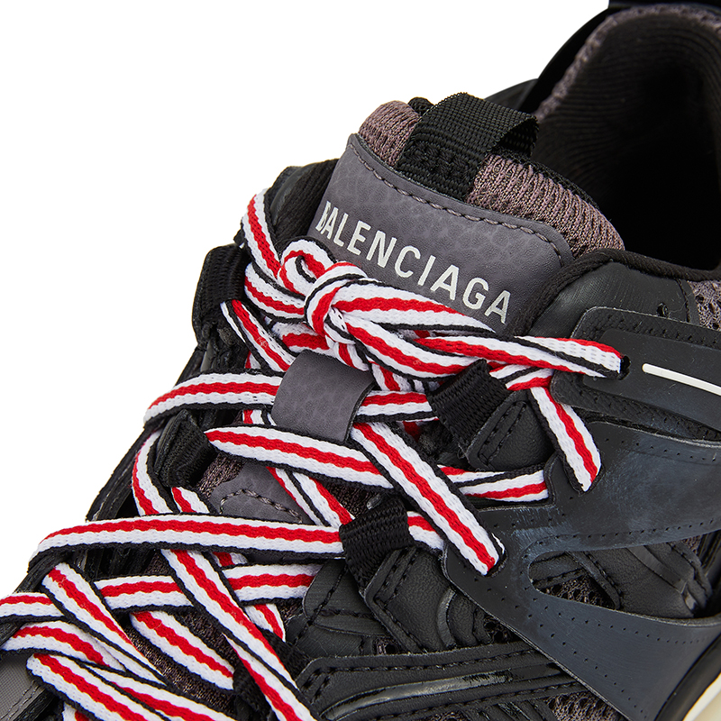 巴黎世家 balenciaga track系列黑色/深灰色织物网眼休闲运动老爹鞋
