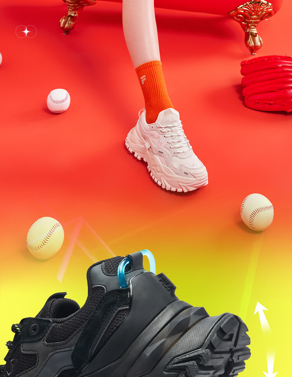 FILA FUSION Women's Sports Shoes 2025 Hard Candy Thick Sole Dad Sneakers 10