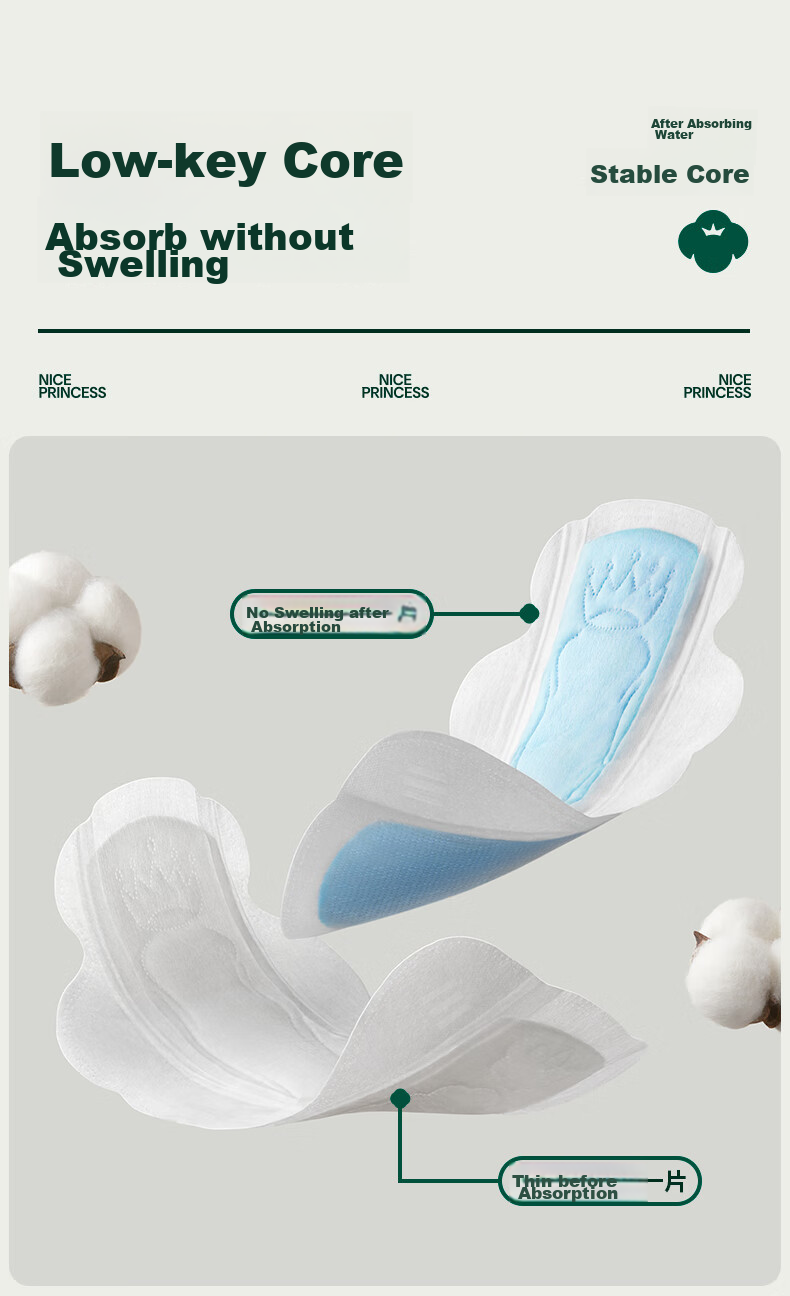 PurCotton [Recommended by Lu Yuxiao], Princess Organic Cotton Ultra-Thin Daytime Sanitary Napkins, 250mm, 10 Pieces/box 12