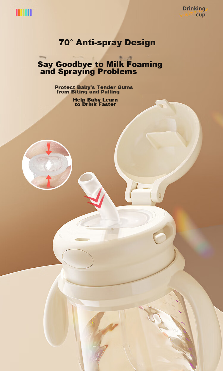 COOKSS Baby Sippy Cup with Straw, Bottle for Infants And Toddlers, 6 Months to 3 Years Old Children's Large Capacity Water Cup And Bottle, PPSU Material 5