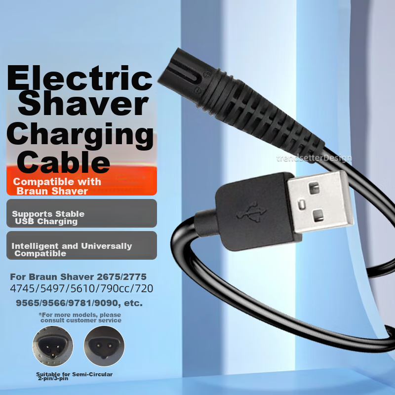 Yingqian Compatible Charging Cable for Braun Shavers, Razor Charger, USB Power Cord for S9/S8/S7/S6/S5/S3/2775/4745/5497/9781/9090