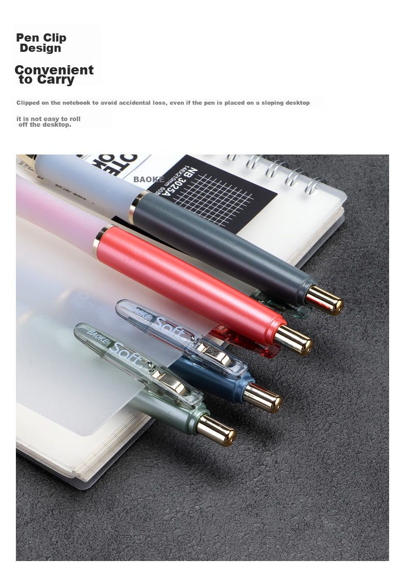 BAOKE PC3978 Premium Retractable Gel Pen 0.7mm Bullet Tip Signing Pen, Twilight Blue, Writing Black, Single Pe 6
