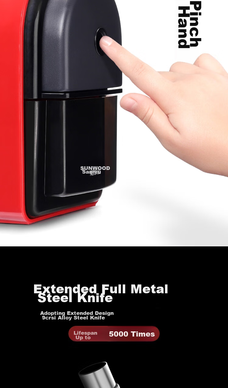 SUNWOOD Large Capacity Stylish Office Hand-Crank Pencil Sharpener/pencil Machine/pencil Sharpener/Student Pencil Sharpener/rotary Pencil Sharpener/black 5193 9