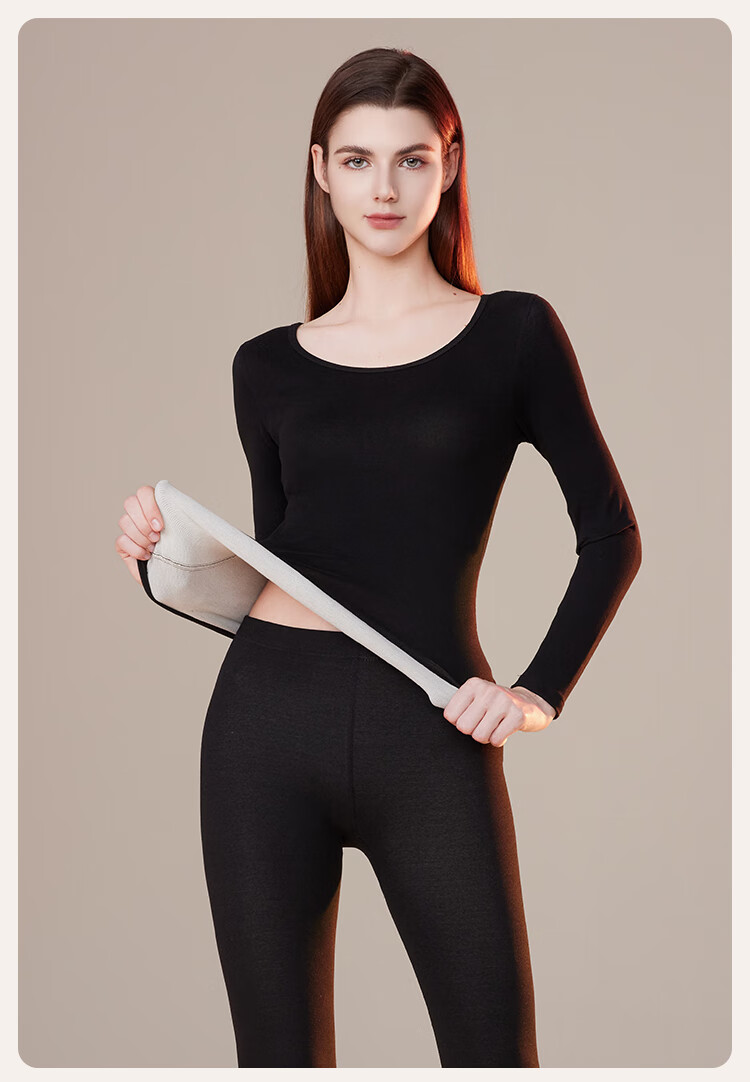 Ordifen Cashmere Thermal Underwear for Women, Autumn Top And Bottom, Lightweight Warmth, Autumn And Winter Couple's Anti-Static Base Layer Set, Pink M 24